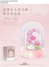 Color box love series building blocks-eternal flower swan/with light 566PCS